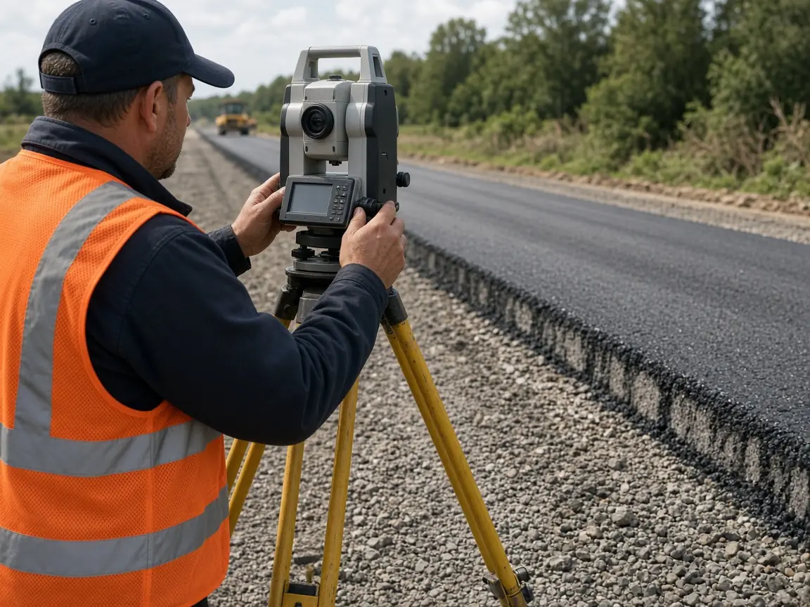 Total station ile yol kenarında açı ve mesafe ölçümü
